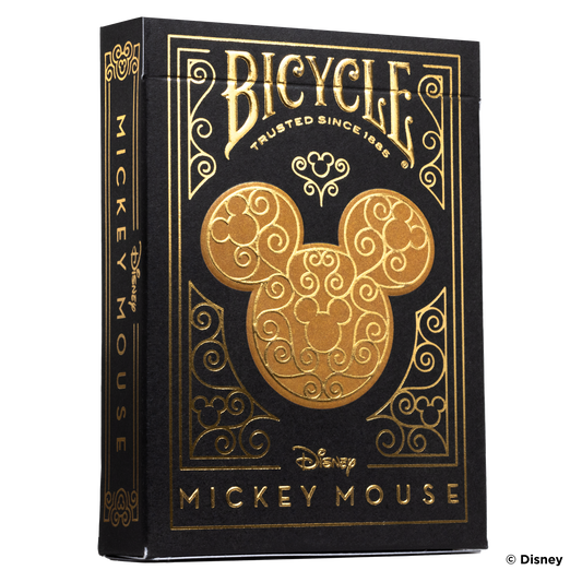 Disney Mickey Mouse inspired Black and Gold Playing Cards by Bicycle