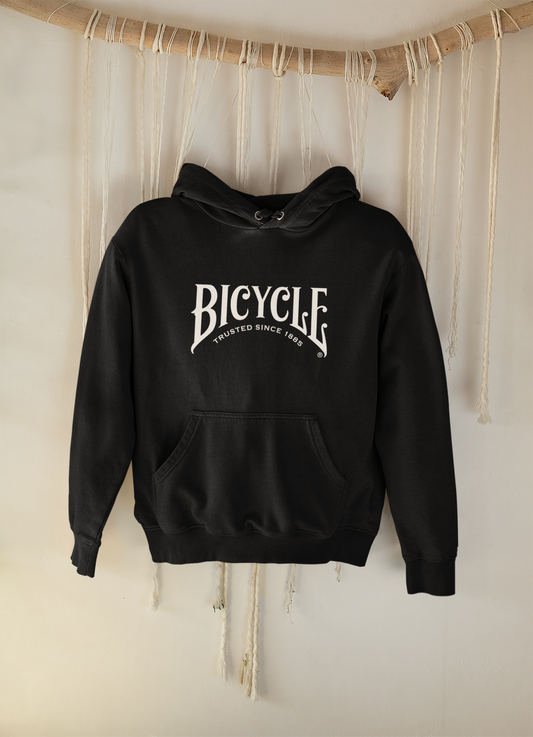 Bicycle Black Hoodie with 'Trusted Since 1885' White Logo