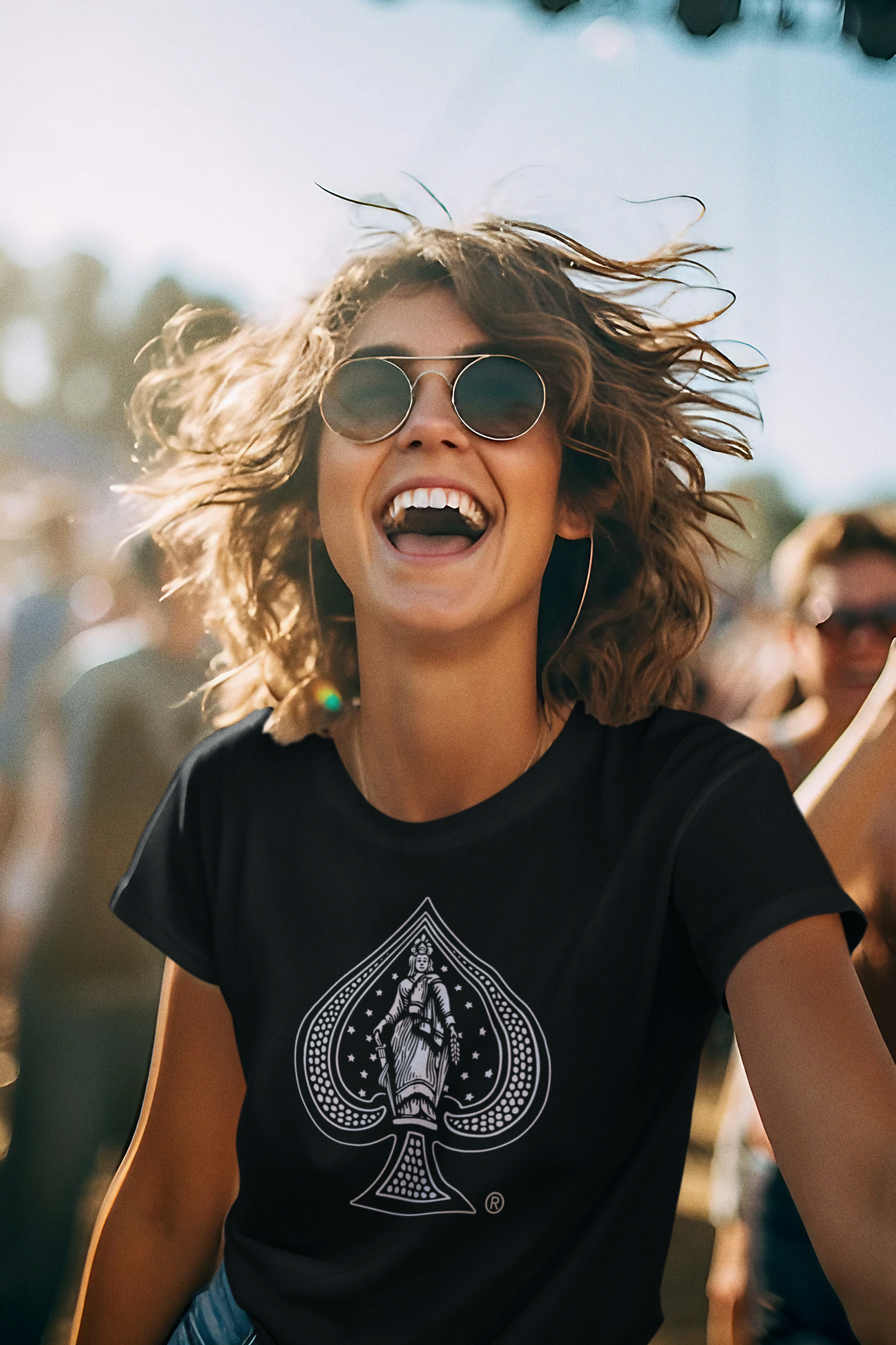 Bicycle Black T-Shirt with 'Ace of Spades' White Logo