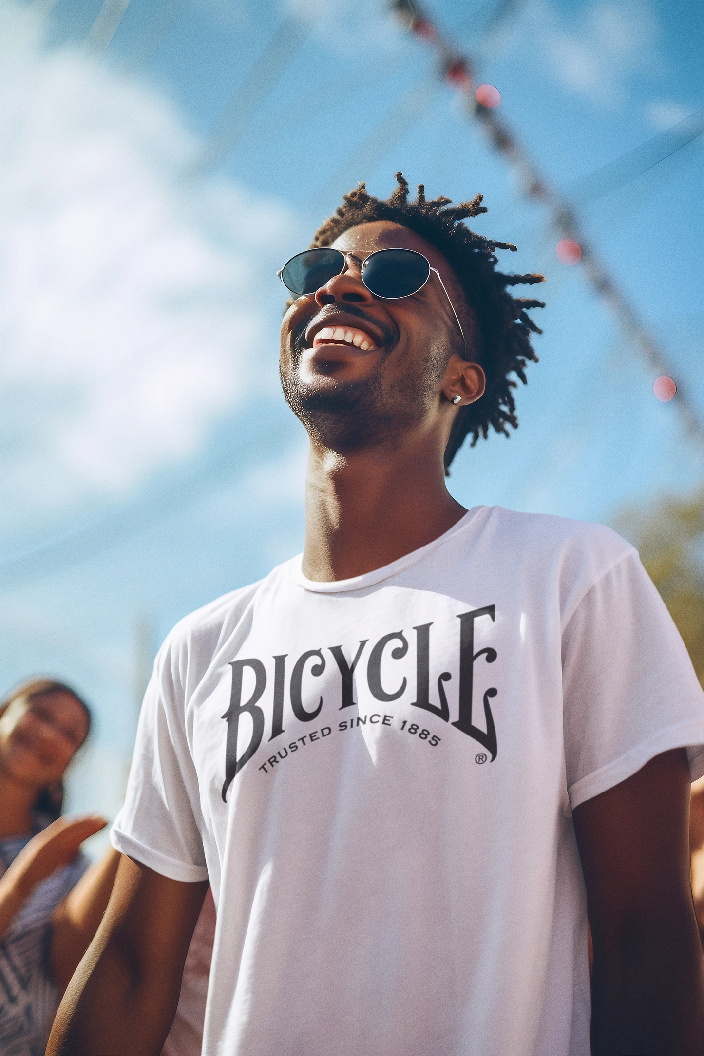 Bicycle White T-Shirt with 'Trusted Since 1885' Black Logo