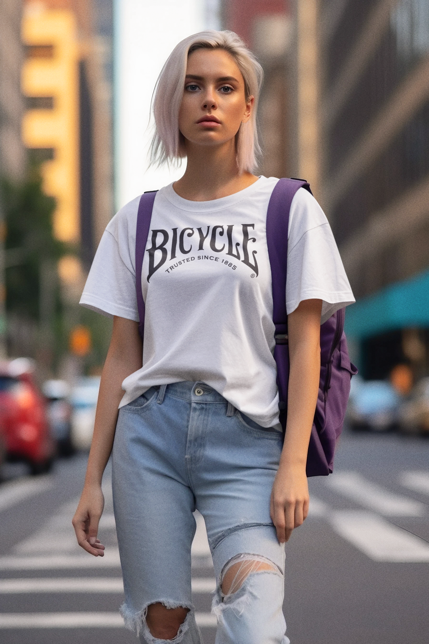 Bicycle White T-Shirt with 'Trusted Since 1885' Black Logo