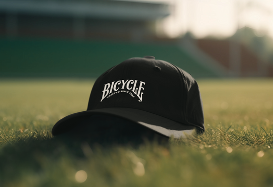 Black Baseball Cap with White Bicycle Logo