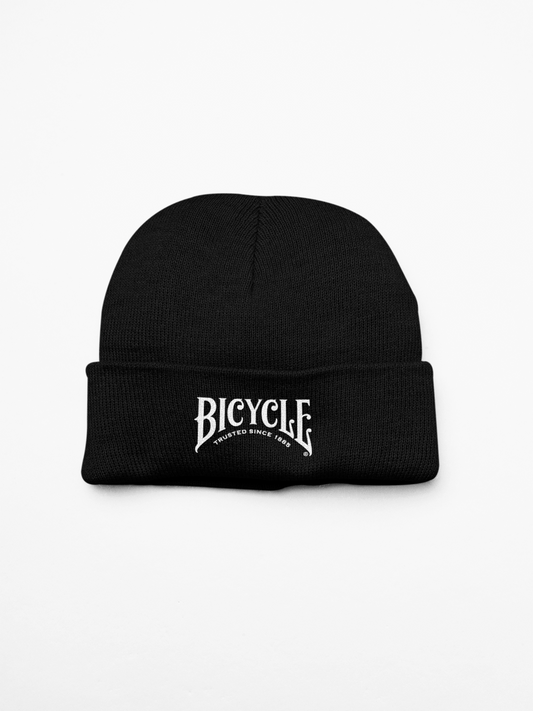 Black Beanie with White Bicycle Logo